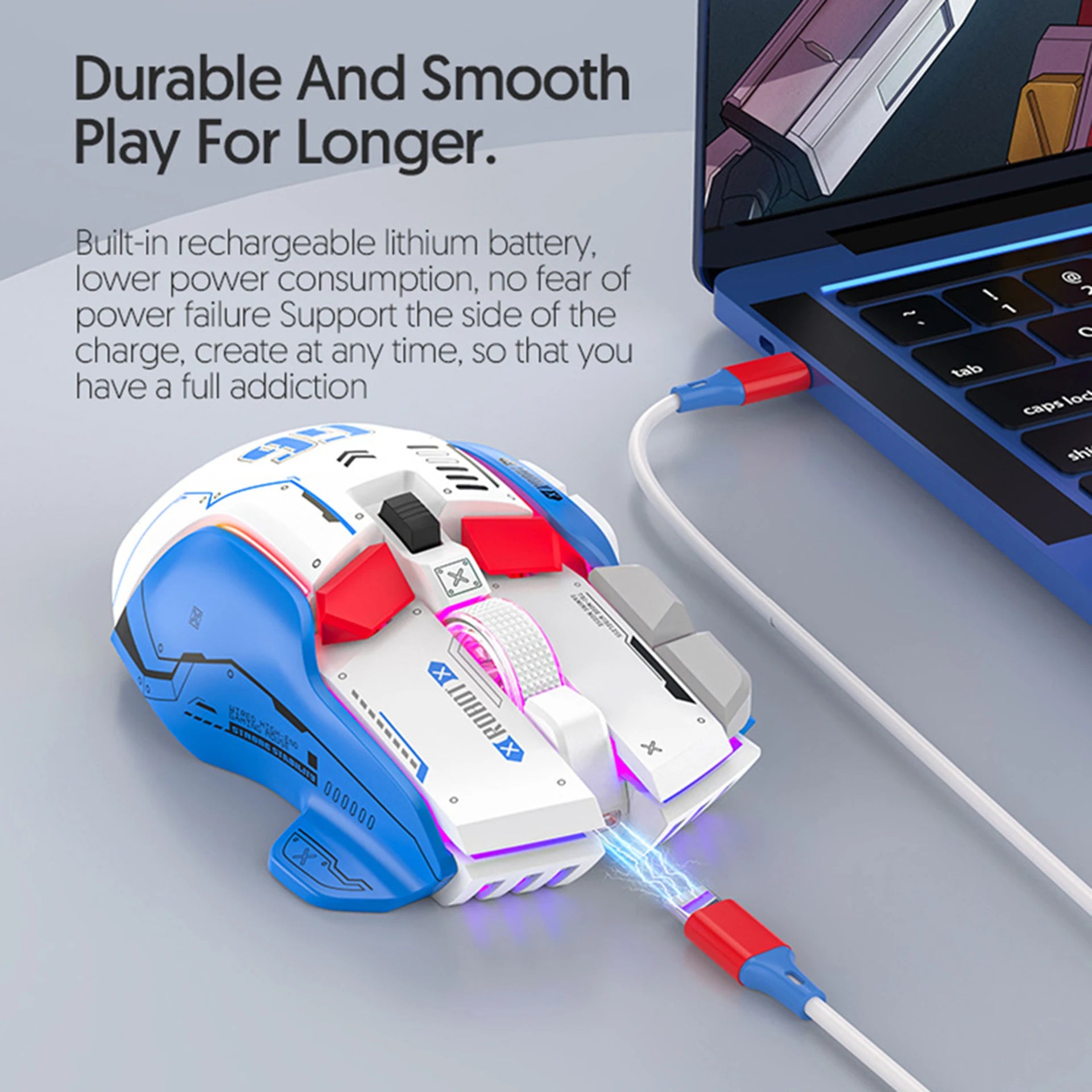 G6 Gaming Mouse Wireless,Rechargeable 4000DPI Tri-mode Connection, Silent Operation,Support One-click return Desktop