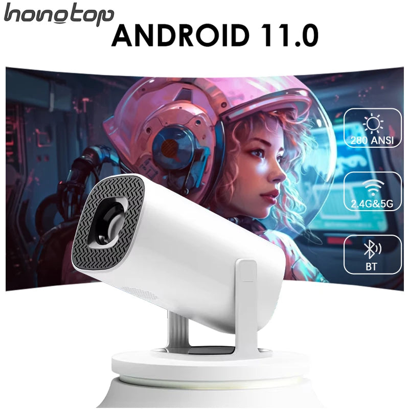 P30 Android 11 Projector Allwinner 713 Quad Core Support 2.4G/5G WiFi 4K 1080P BT5.0 1208*720P Home Cinema Portable Projector