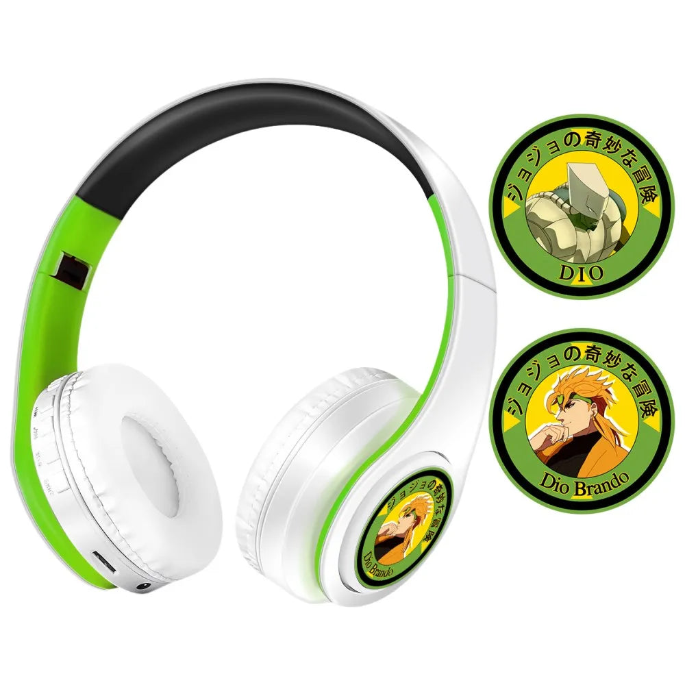 Free shipping Anime JoJo's Bizarre Adventure Cosplay Bluetooth Headset and Earphone with Mic Support TF Card for iPhone Samsung