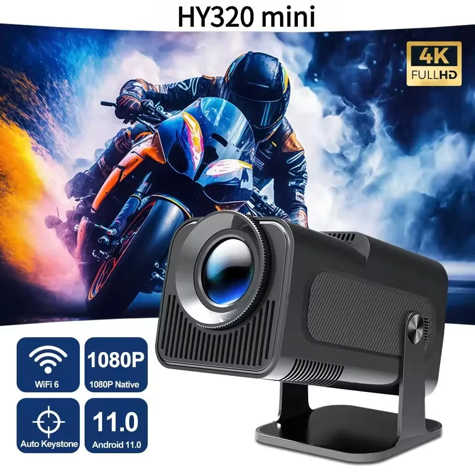 Smart Android11 HY320 MINI Projector 4K WiFi6 BT5 390ANSI Full HD 1080P Home Cinema Outdoor Portable  ﻿