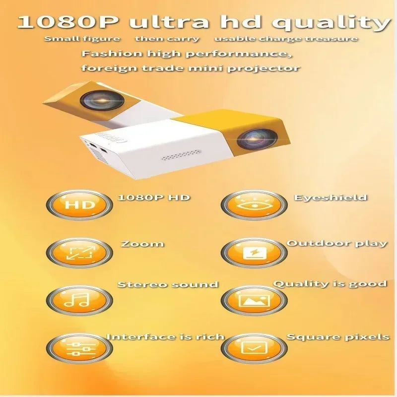 YG300 projector for playtime and presentations MINI lightweight mini mini projector with 1080P crystal clear quality