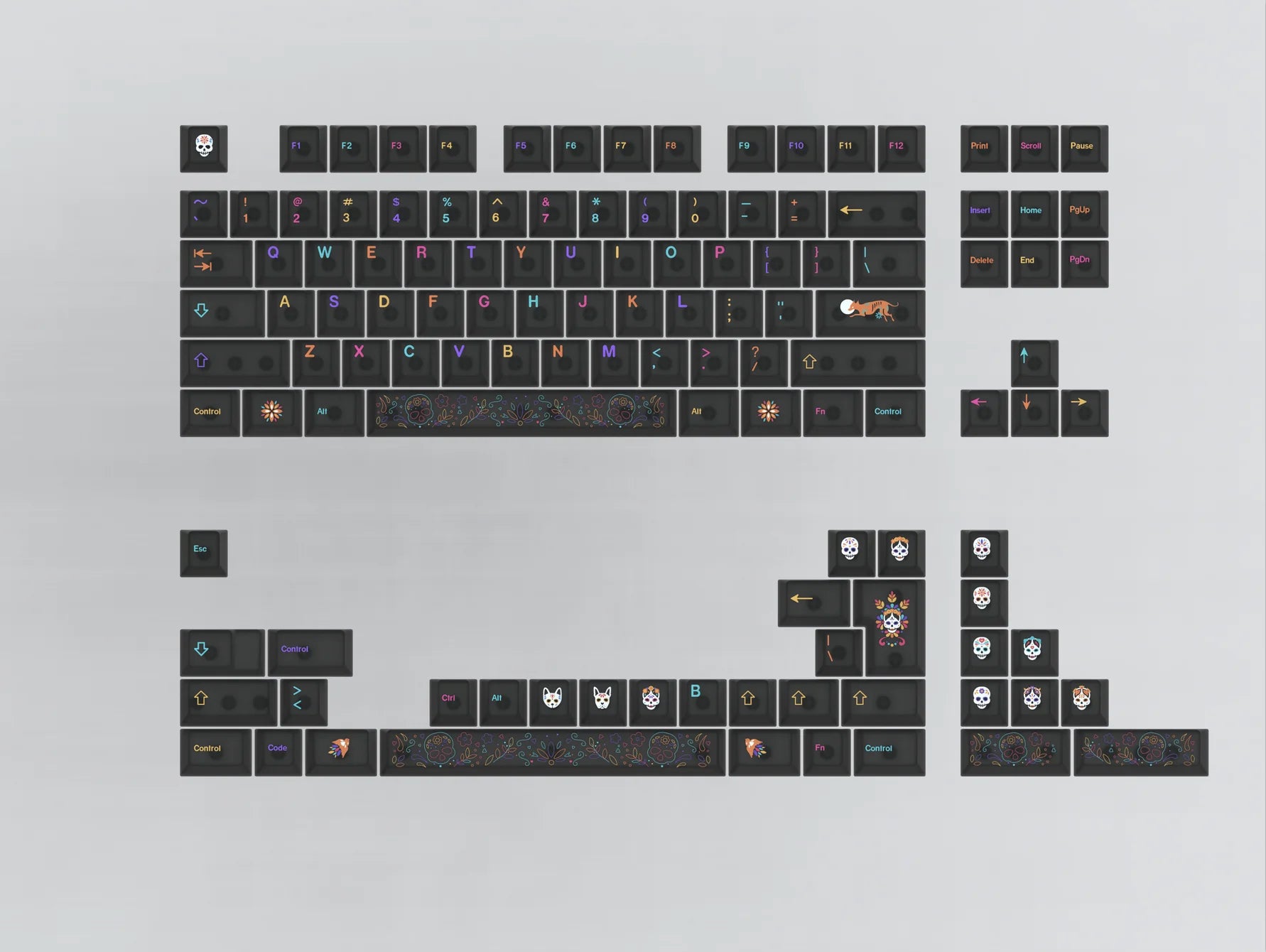 122 key ABS foggy underground world keycap Cherry profile keycaps for Mechanical Keyboard Cherry MX Switches